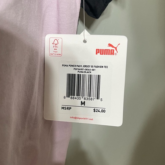 Puma Girls' Color Block Tee - Size Medium, NWT - Picture 2 of 4